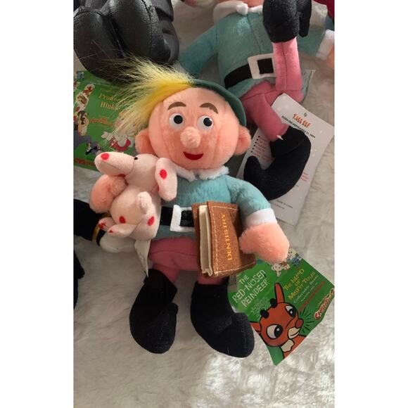 RARE Rudolph the red nosed reindeer plush set of 6 new with tags vintage rare - Picture 2 of 9